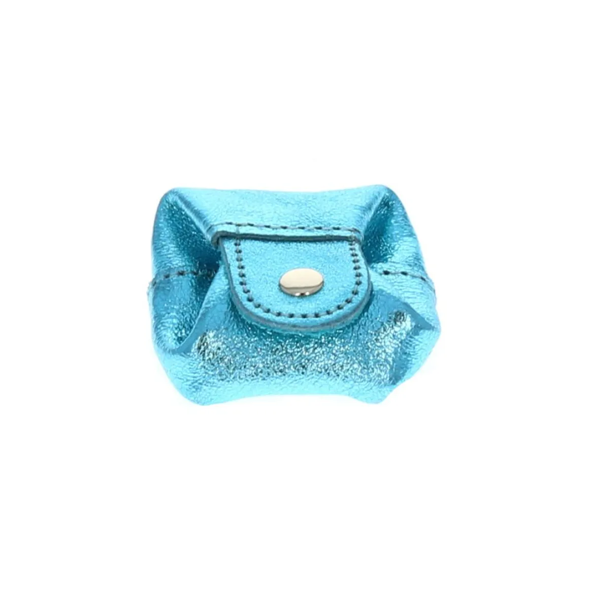 Bourse pailletée cuir bleu ciel