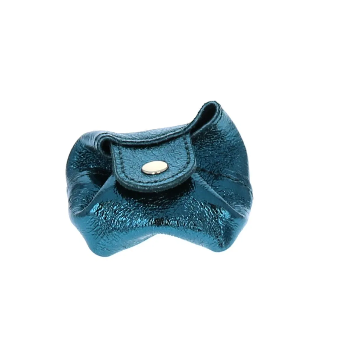 Bourse pailletée cuir bleu