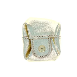 Bourse pailletée cuir doré