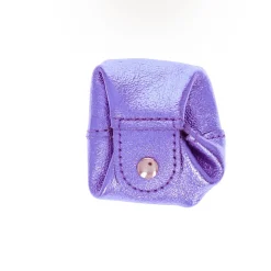 Bourse pailletée cuir violet