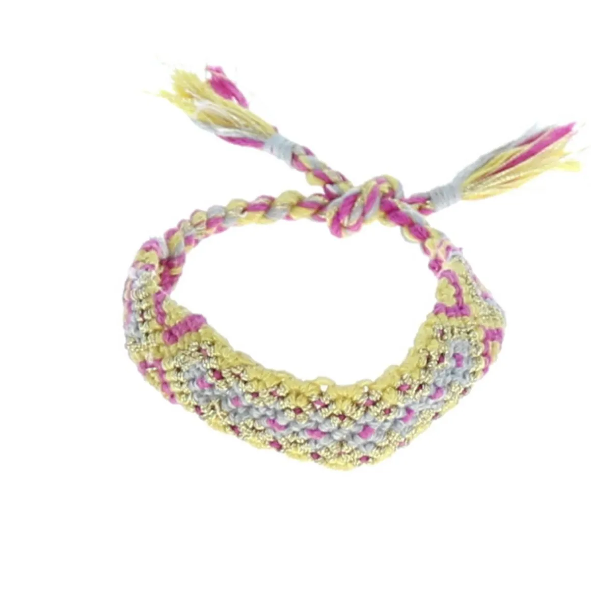 Bracelet brésilien jaune et rose