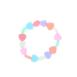 Bracelet coeurs plastiques colorés