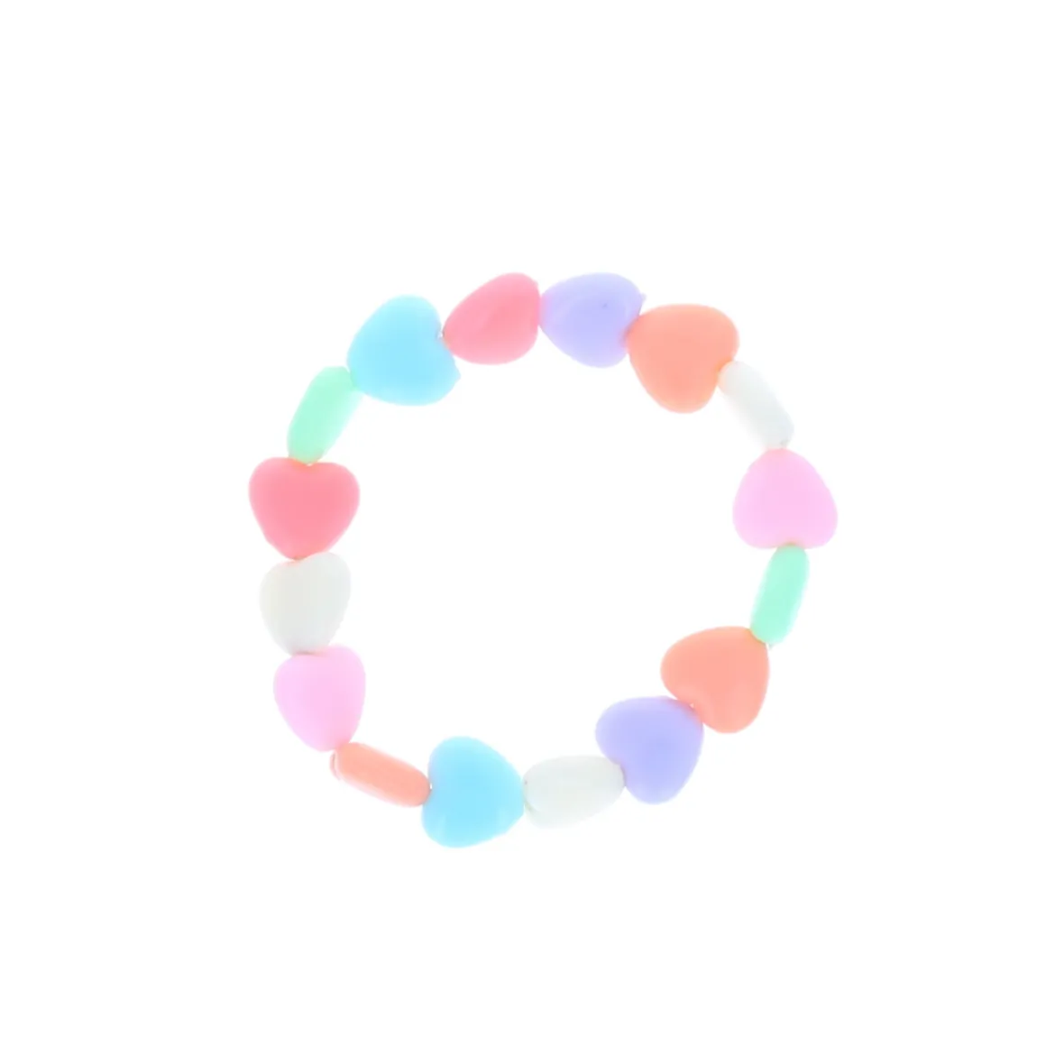 Bracelet coeurs plastiques colorés