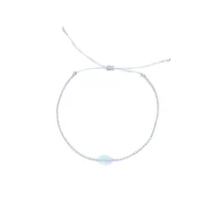 Bracelet cristal fil argenté perle