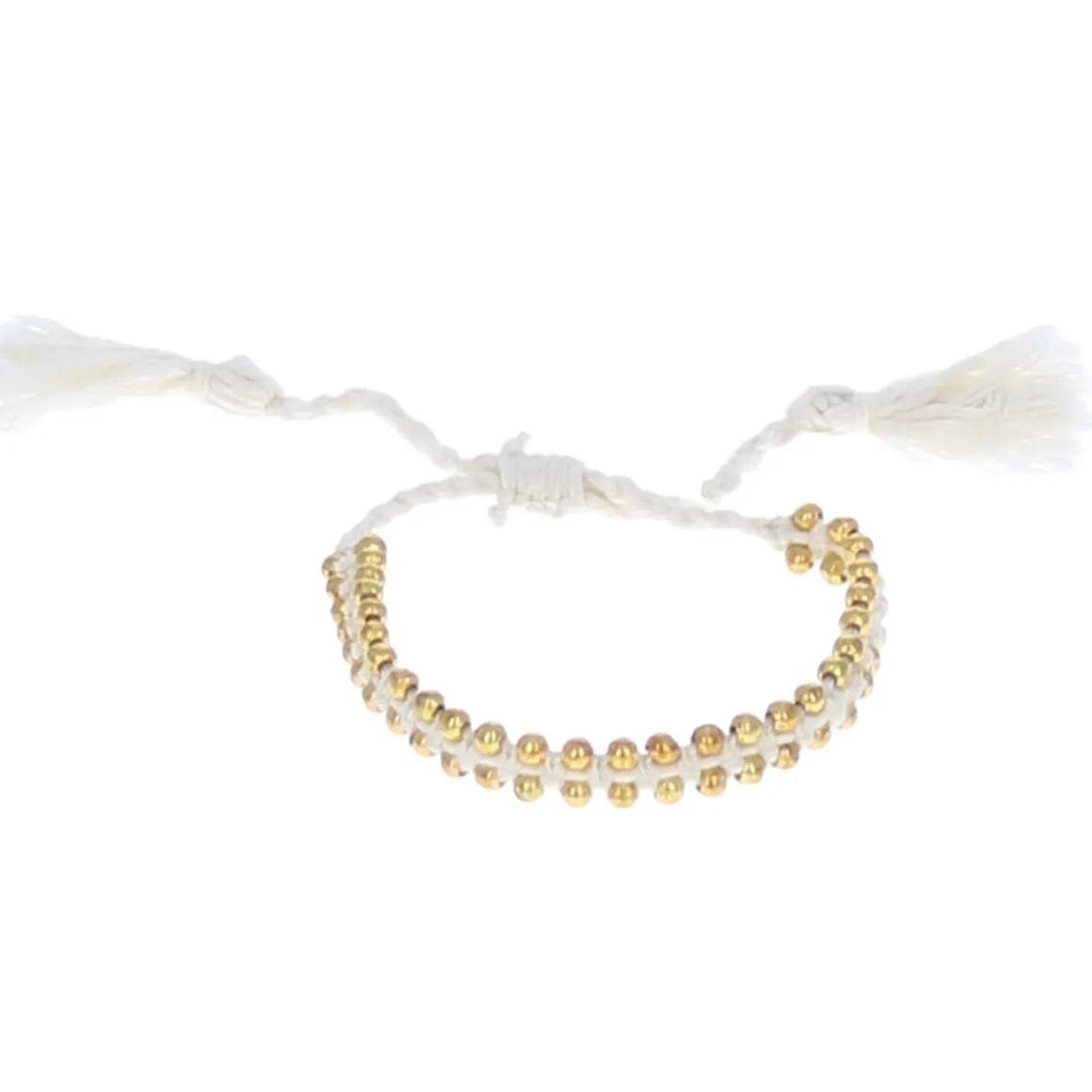 Bracelet écru et doré
