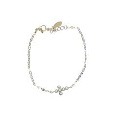 Bracelet doré croix blanche