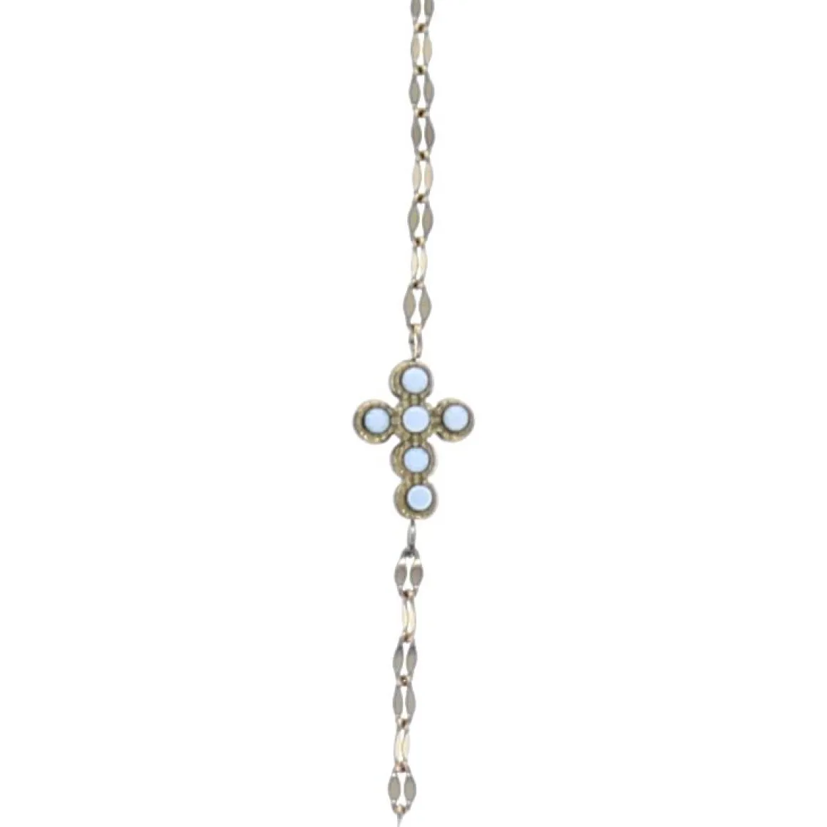 Bracelet doré croix blanche