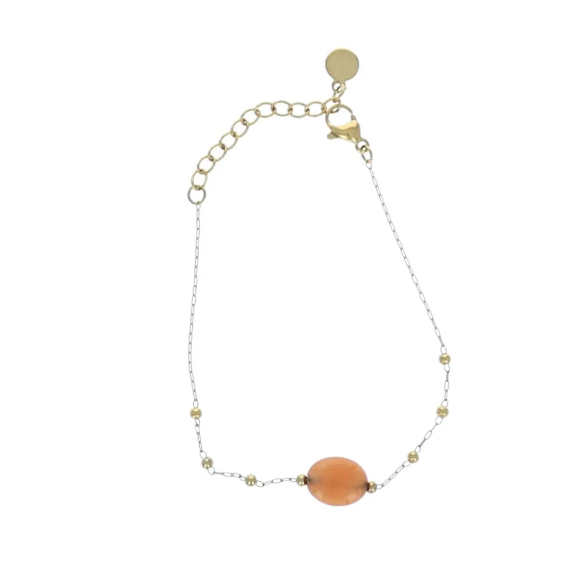 Bracelet doré pierre orangée
