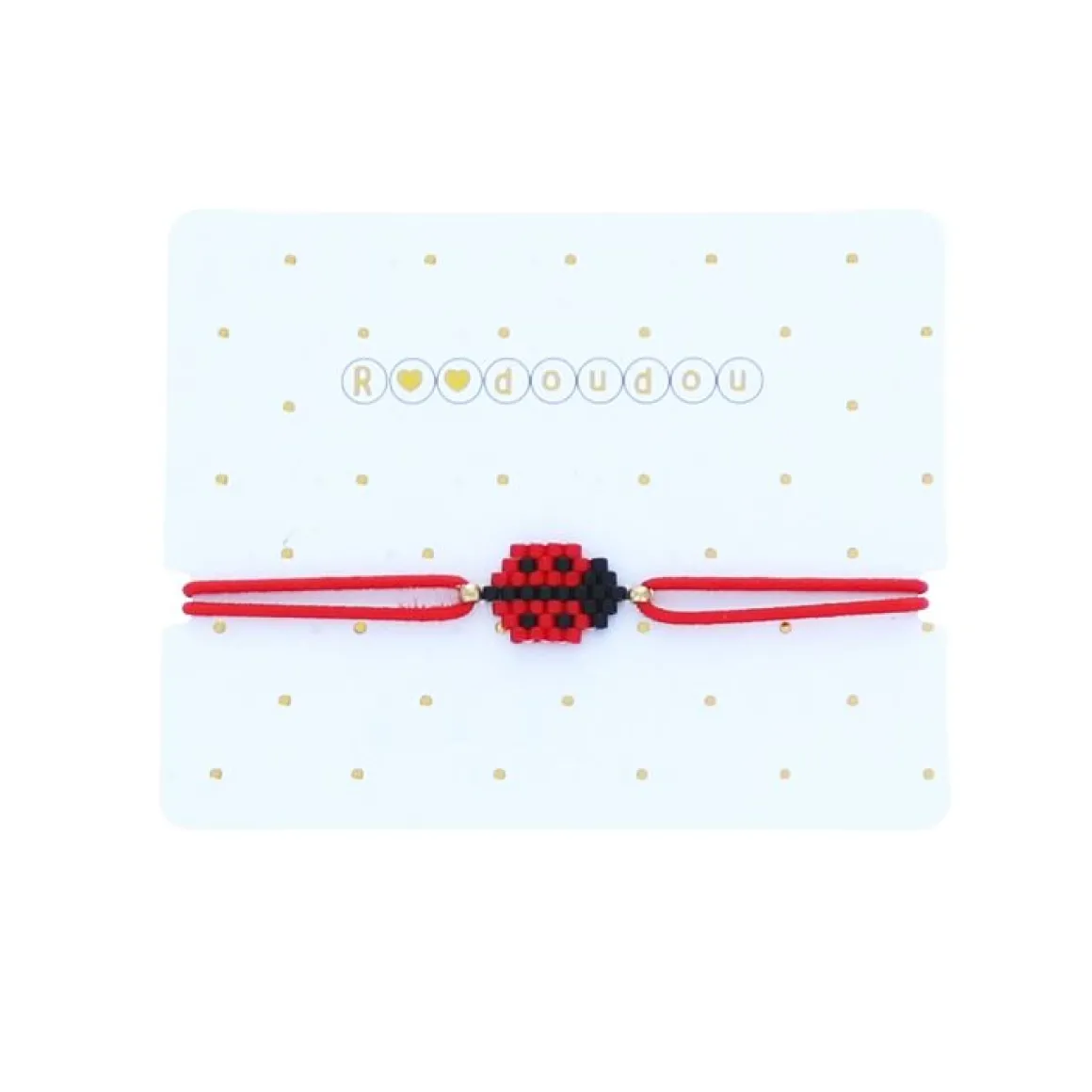 Bracelet enfant à perles coccinelle