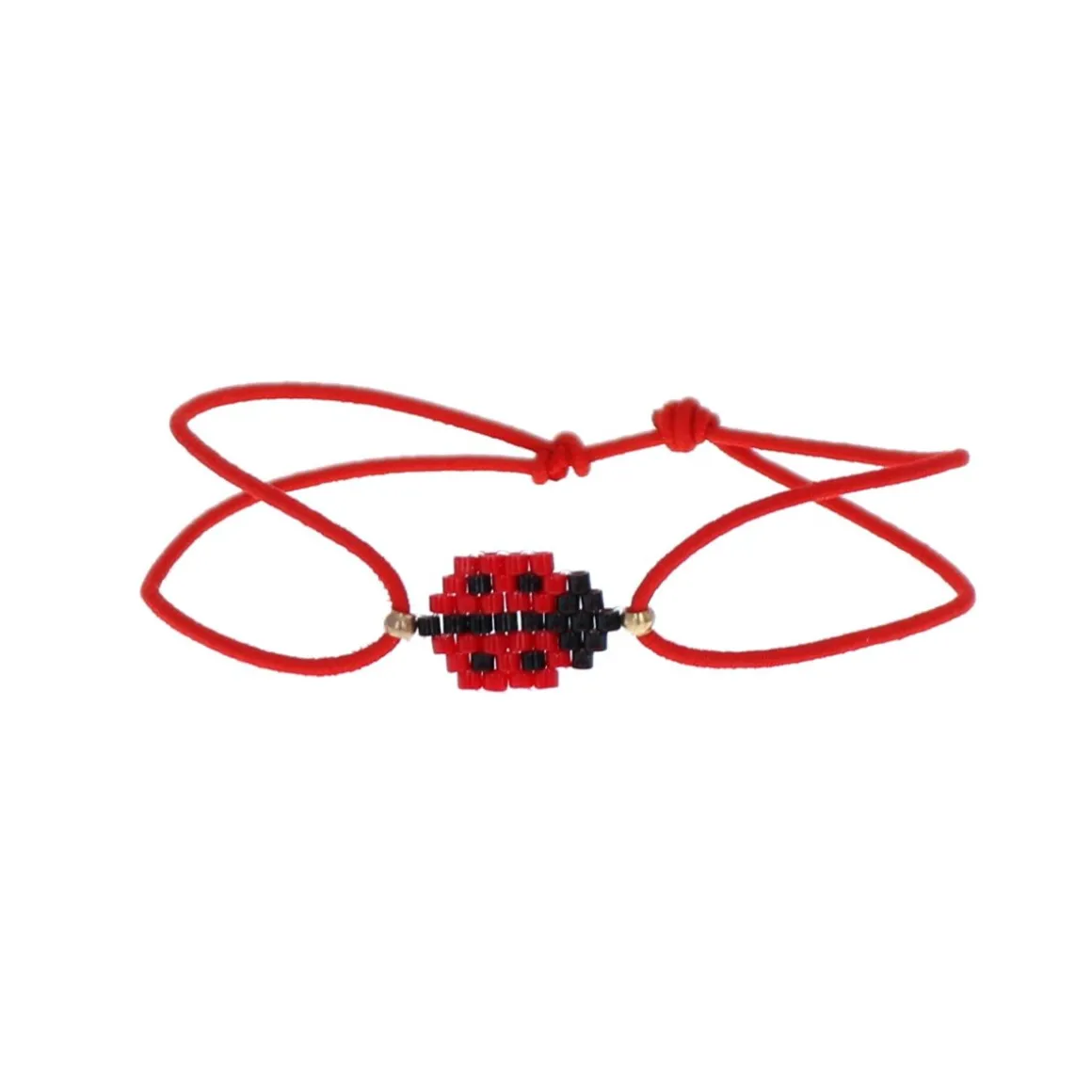 Bracelet enfant à perles coccinelle