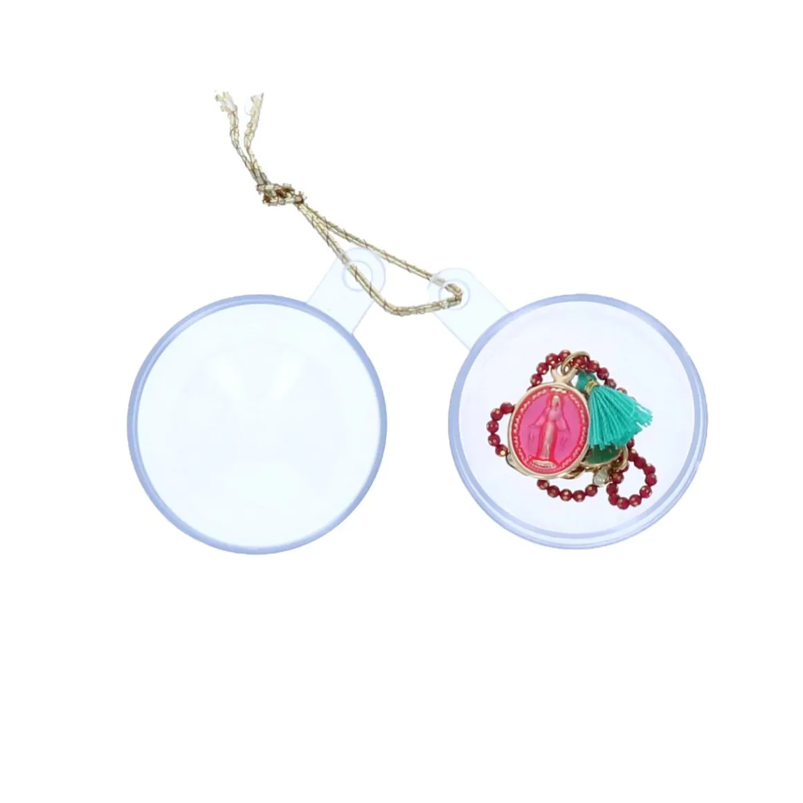 Bracelet gri-gri médaillon rose
