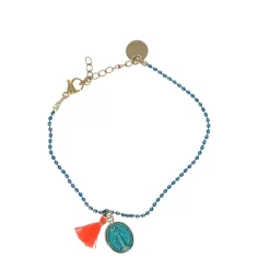 Bracelet gri-gri médaillon bleu