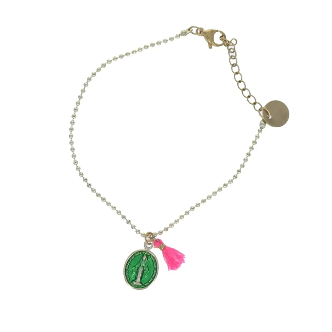 Bracelet gri-gri médaillon vert