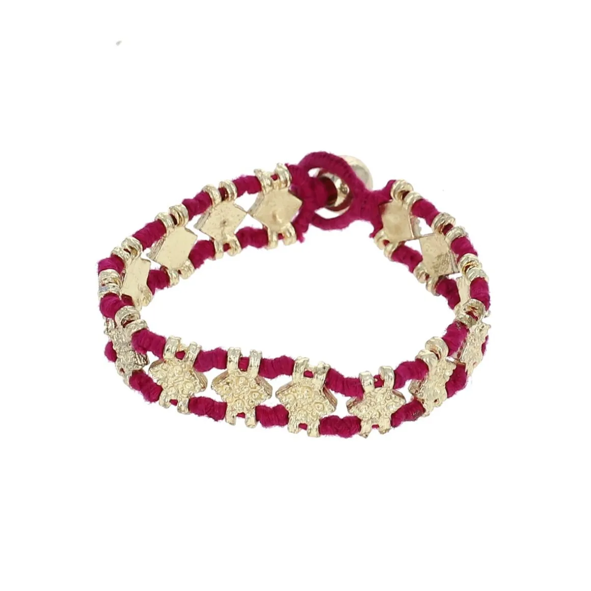 Bracelet indien losanges et fil rose - Mariage Indien