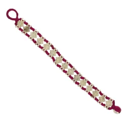 Bracelet indien losanges et fil rose - Mariage Indien