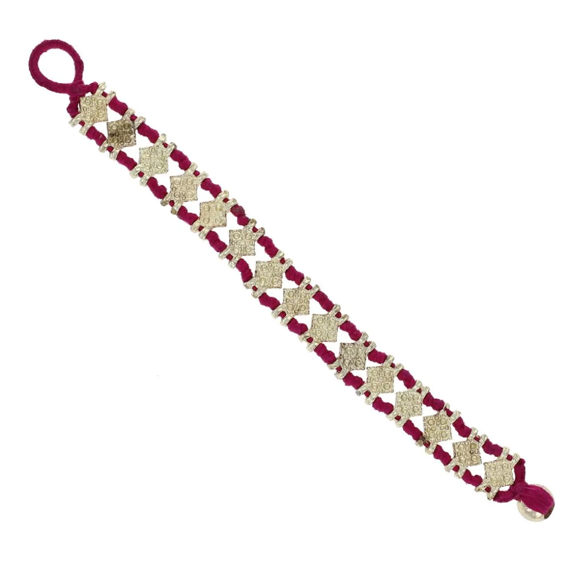 Bracelet indien losanges et fil rose - Mariage Indien
