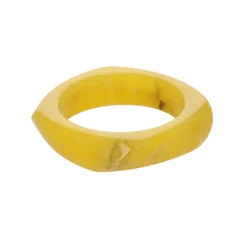 Bracelet jonc large en résine jaune