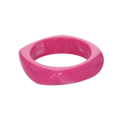 Bracelet jonc large en résine rose