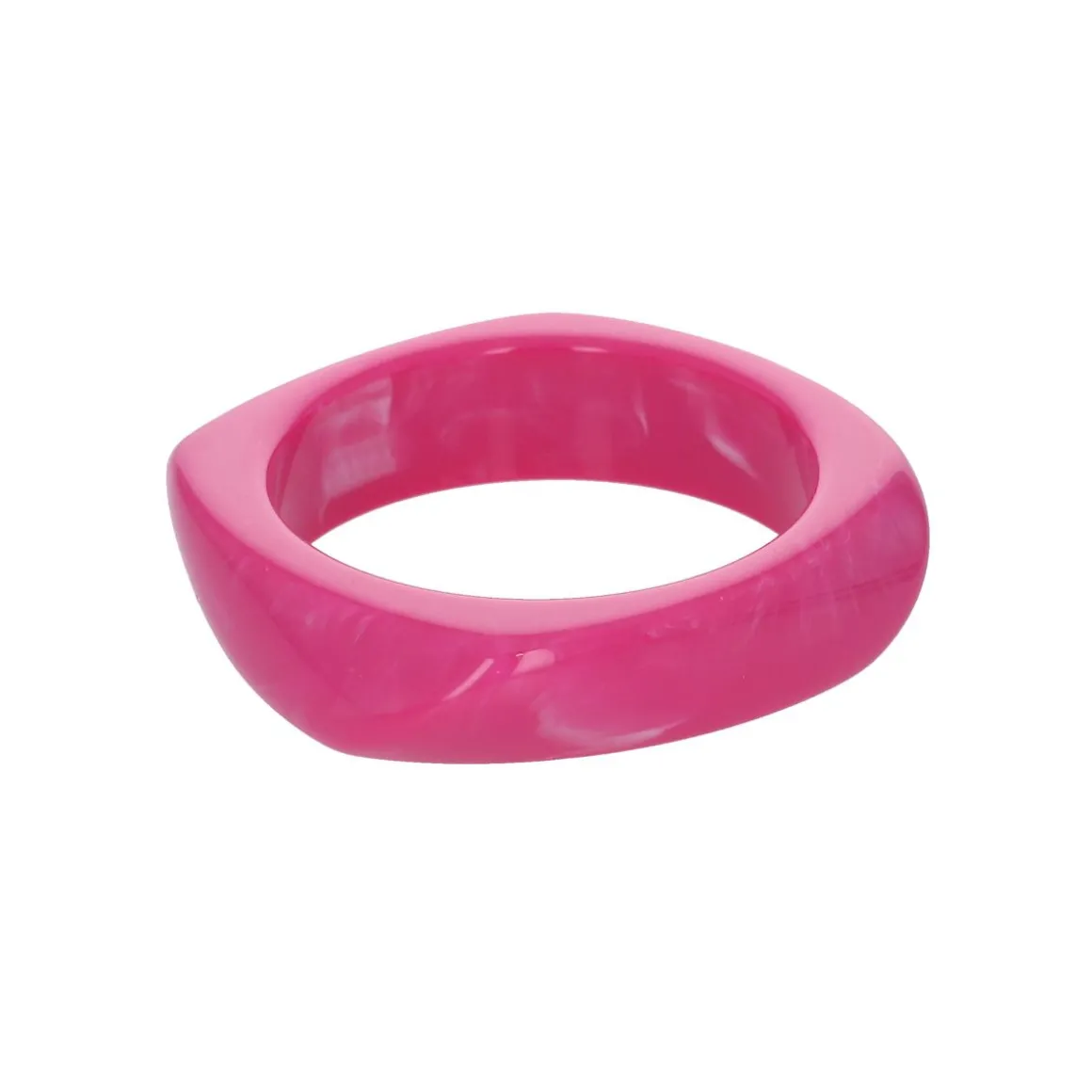 Bracelet jonc large en résine rose