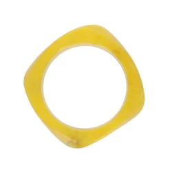 Bracelet jonc large en résine jaune