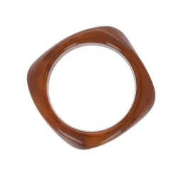 Bracelet jonc large en résine marron