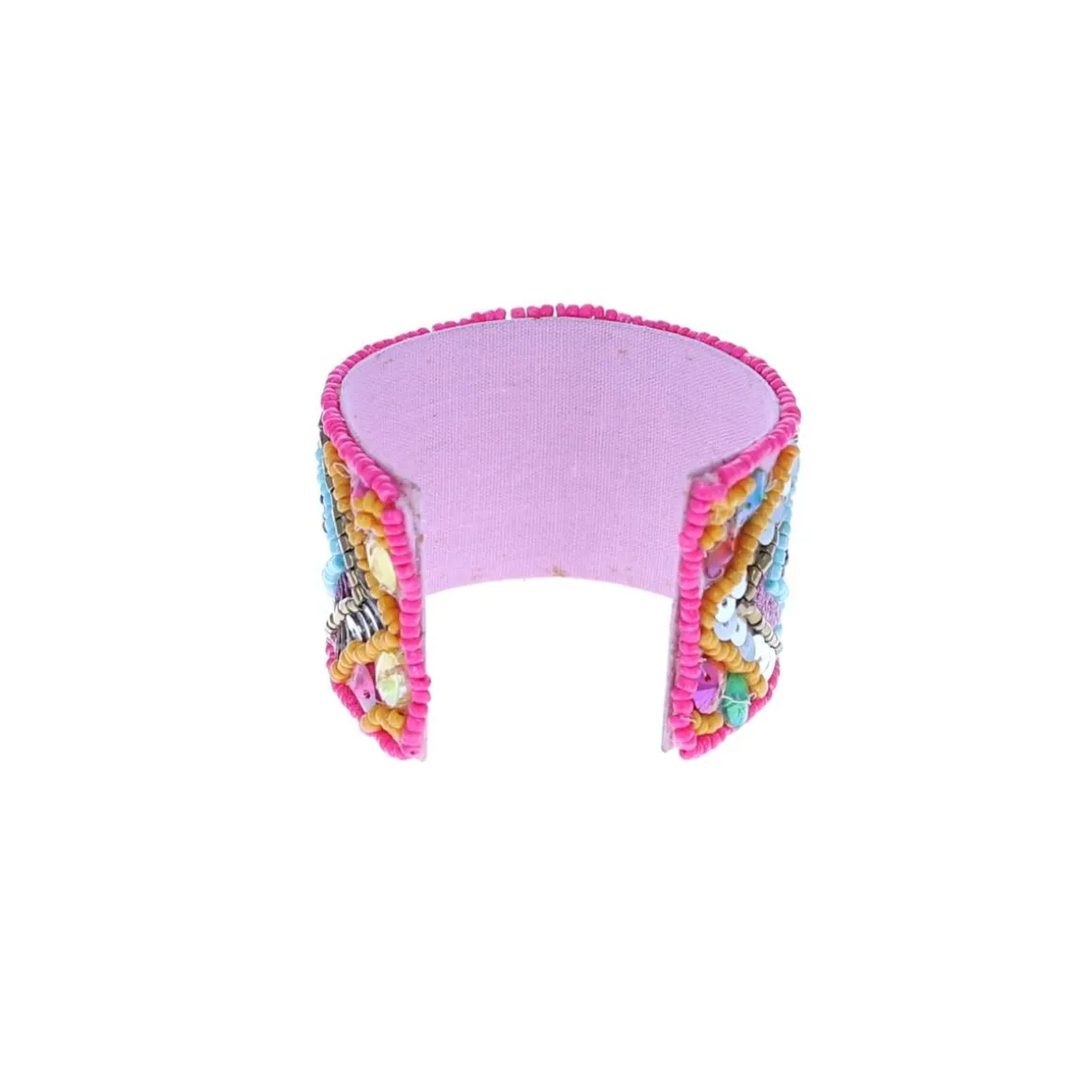 Bracelet manchette à perles multicolores