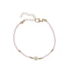 Bracelet rose à perle cœur