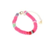 Bracelet surfeur perles de heishi rose