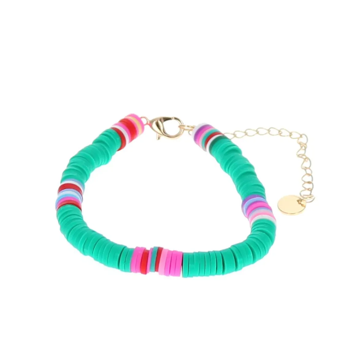 Bracelet surfeur perles de heishi vert