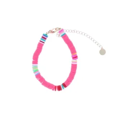 Bracelet surfeur perles de heishi rose