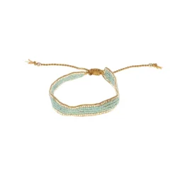 Bracelet tissé avec perles turquoise