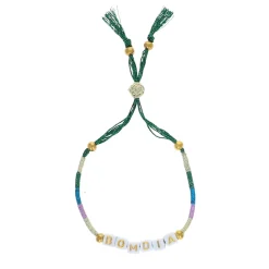Bracelet tissé avec perles mot "Bom Dia" - Copacabana Party !