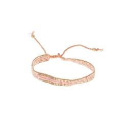 Bracelet tissé avec perles rose pâle