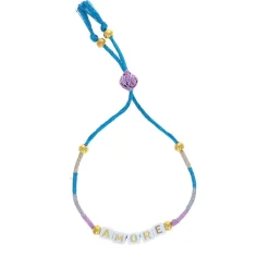 Bracelet tissé avec perles mot "Amore"