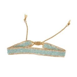 Bracelet tissé avec perles turquoise