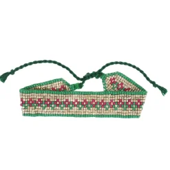 Bracelet tissé avec perles vert