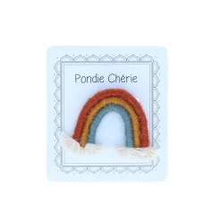 Broche arc-en-ciel brique moutarde