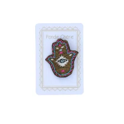 Broche brodée main de fatma
