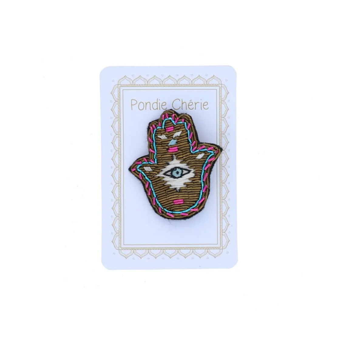 Broche brodée main de fatma