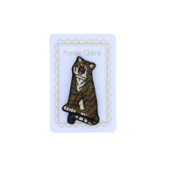Broche brodée tigre