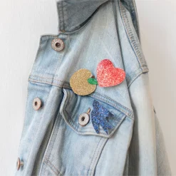 Broche coeur pailleté