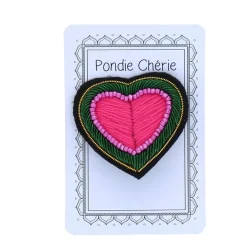 Broche cœur rose
