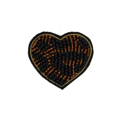 Broche perles cœur léopard