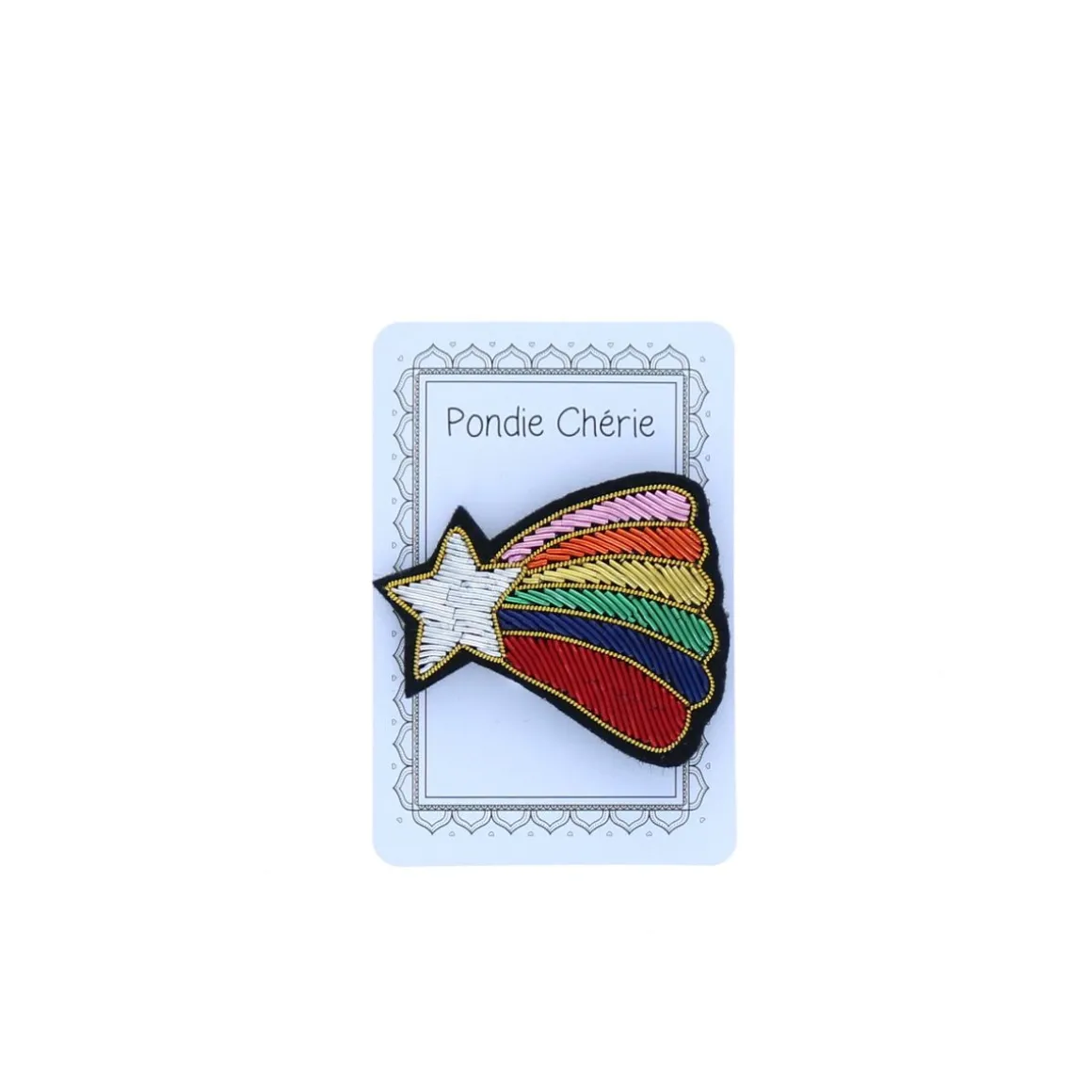 Broche étoile filante arc-en-ciel