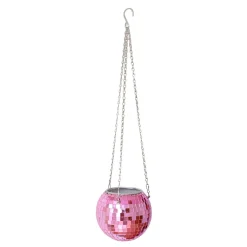 Cache-pot à suspendre boule disco à facettes rose 15 cm