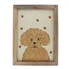 Cadre en bois broderie cœurs - P'tit bichon