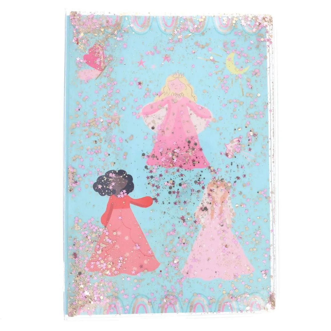 Cahier à paillettes liquide princesses