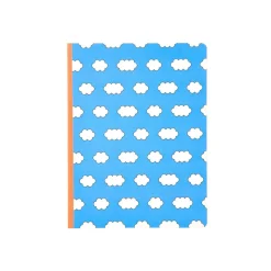 Cahier bleu motifs Nuages