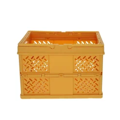 Caisse de rangement pliable en plastique camel