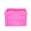Caisse de rangement pliable en plastique rose flashy